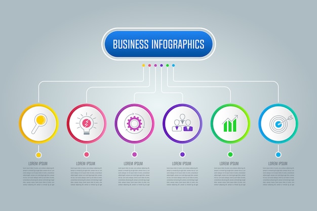 Concepto creativo para infografía con 6 opciones