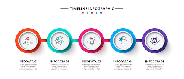 Concepto creativo para infografía. cuadro de proceso con 5 pasos, opciones, piezas o procesos.