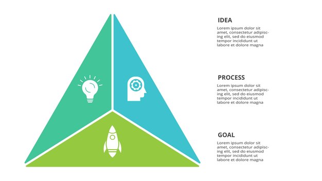 Concepto creativo para infografía con opciones de 3 pasos partes o procesos Visualización de datos comerciales