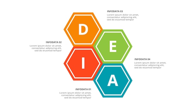 Concepto creativo para infografía con opciones de 4 pasos, partes o procesos visualización de datos comerciales