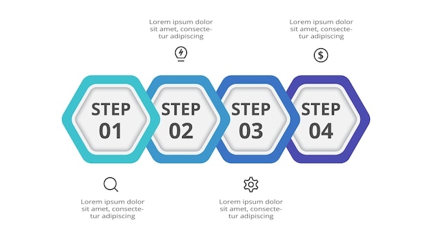 Concepto creativo para infografía con opciones de 4 pasos, partes o procesos.