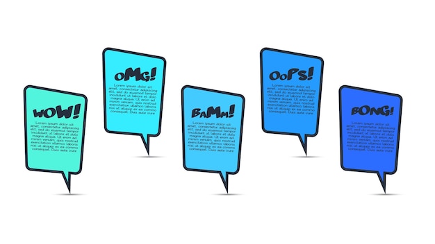 Concepto creativo para infografía con opciones de 5 pasos, partes o procesos Visualización de datos comerciales