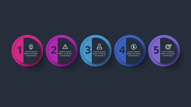 Concepto creativo para infografía con pasos, opciones, piezas o procesos.