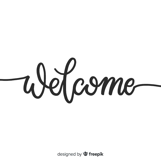 Concepto creativo de lettering de welcome