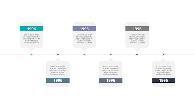 Concepto creativo para la línea de tiempo infográfica Diagrama de proceso Diagrama abstracto con 6 pasos