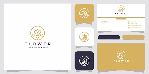 Concepto creativo de logotipo rosa y diseño de tarjeta de visita.