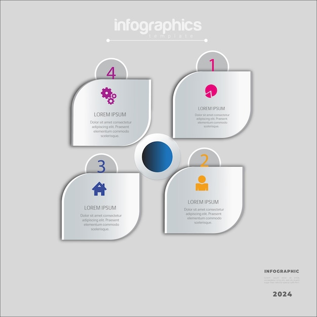 Concepto creativo de pasos infográficos