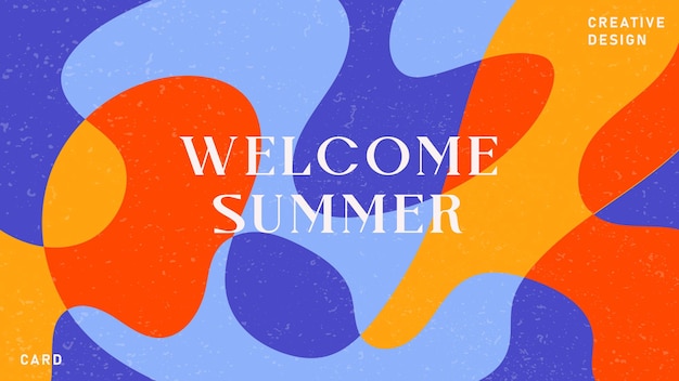Concepto creativo de tarjeta de portada o cartel brillante de verano en estilo minimalista para la identidad corporativa