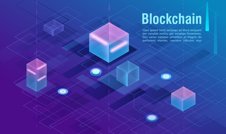 Vector concepto de criptomoneda y blockchain, centro alimentado por datos, ilustración isométrica de almacenamiento de datos en la nube. web, banner de presentación.