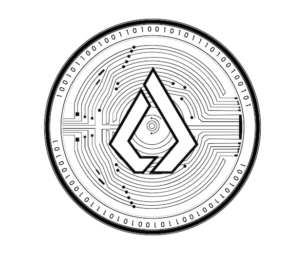 Concepto de criptomoneda digital con detalles de la placa de circuitos y elementos de código binario