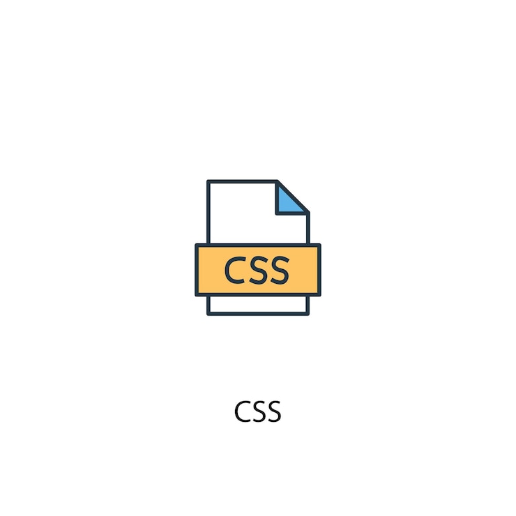Vector concepto css 2 icono de línea de color. ilustración simple elemento amarillo y azul. diseño de símbolo de esquema de concepto css