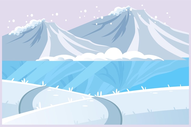 El concepto de las cuatro estaciones Ilustración vectorial plana de colores aislada