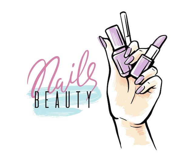 Concepto de cuidado de uñas Manicure de manos femenino