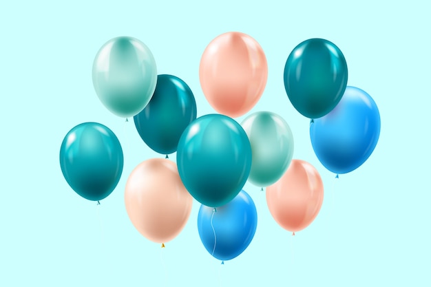 Vector concepto de cumpleaños de globos realistas