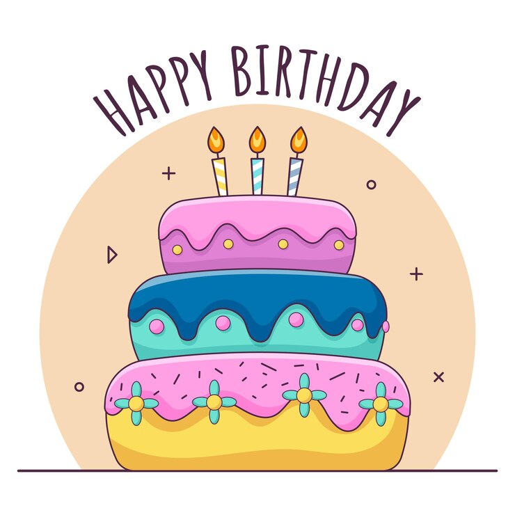 Concepto de cumpleaños Tarta de cumpleañas con velas aisladas en fondo blanco