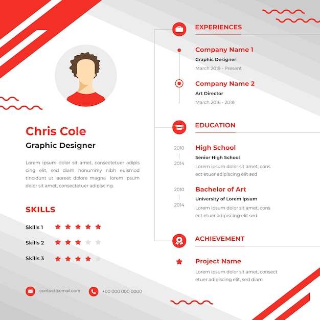 Vector concepto de curriculum vitae en línea