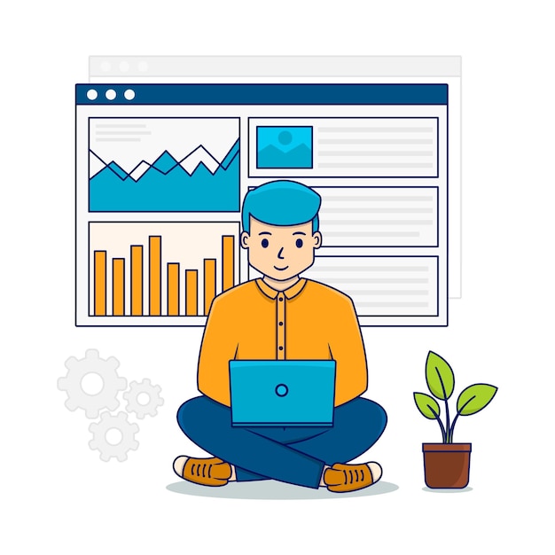 Concepto de datos analíticos del empresario