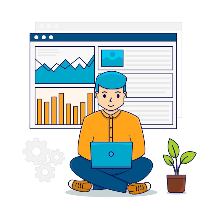 Vector concepto de datos analíticos del empresario