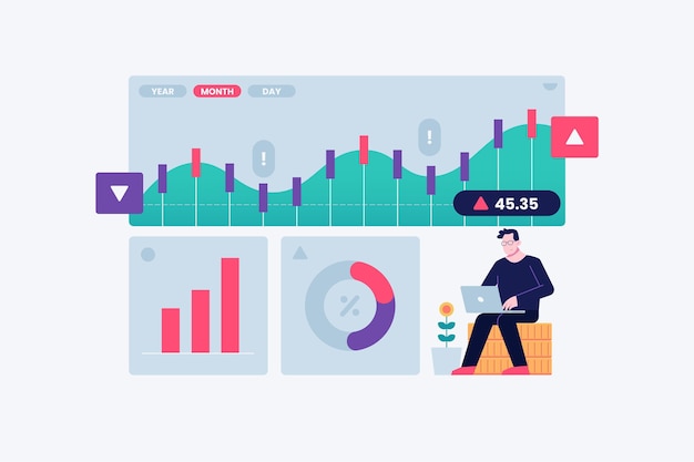 Vector concepto de datos de bolsa