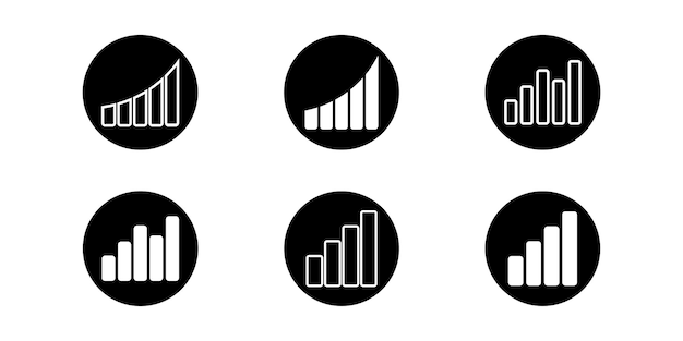 Concepto de datos estadísticos Ilustración del diagrama de iconos vectoriales Símbolo de estadísticas financieras