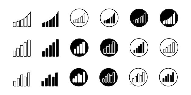 Concepto de datos estadísticos Ilustración del diagrama de iconos vectoriales Símbolo de estadísticas financieras