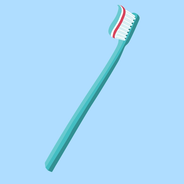 Concepto dental Cepillo de dientes con pasta de dientes aislado Cuidado salud diseño higiene saludable Vector