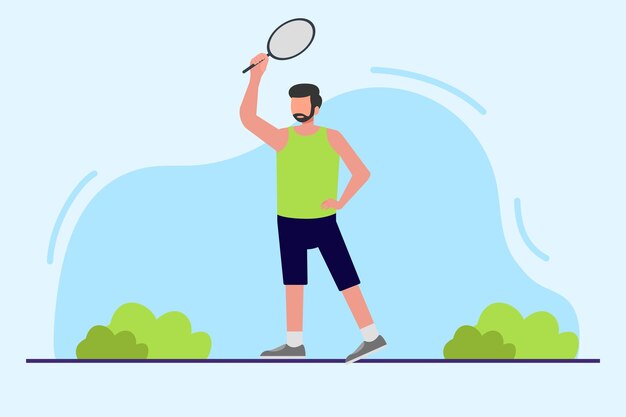Concepto deportivo Ilustración vectorial plana de colores aislada