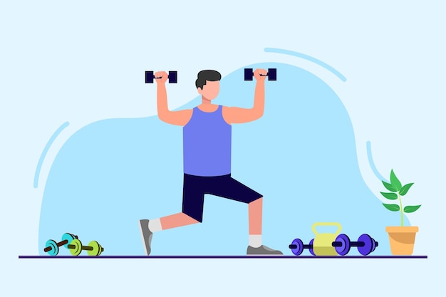 Concepto deportivo Ilustración vectorial plana de colores aislada