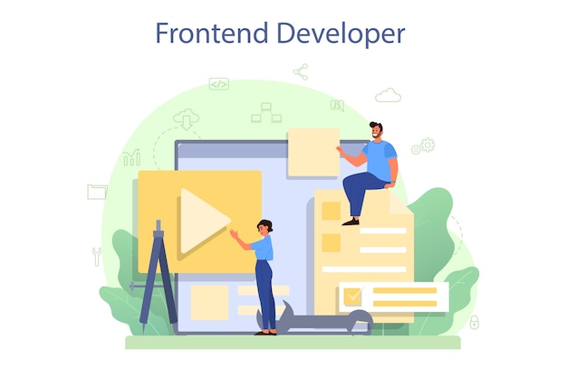 Concepto de desarrollador frontend.