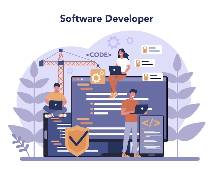 Vector concepto de desarrollador de software
