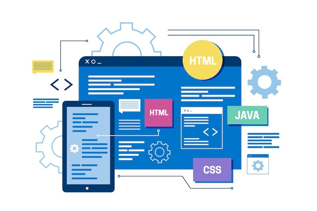 Vector concepto de desarrollo de aplicaciones