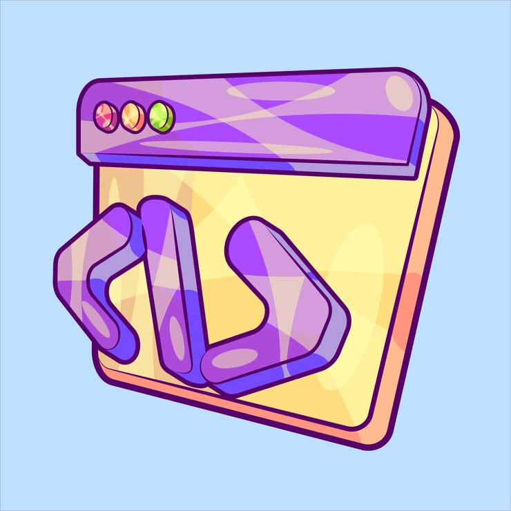 Vector concepto de desarrollo de sitios web con navegador y vector de ilustración de signo de código