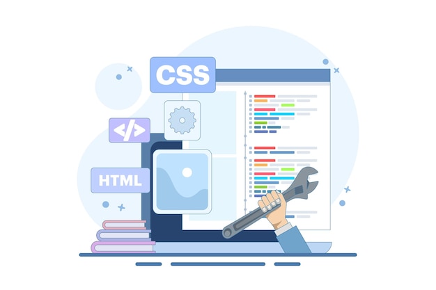 Concepto de desarrollo web o lenguajes de programación o programador que desarrolla un sitio web