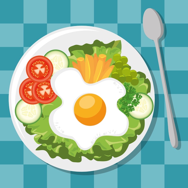 Concepto de desayuno con comida fesh