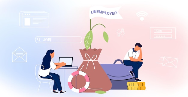 Concepto de desempleo Despedir a los empleados Problemas de desempleo Crisis laboral