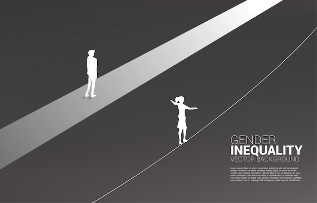 Concepto de desigualdad de género en los negocios y obstáculo en la carrera de la mujer.