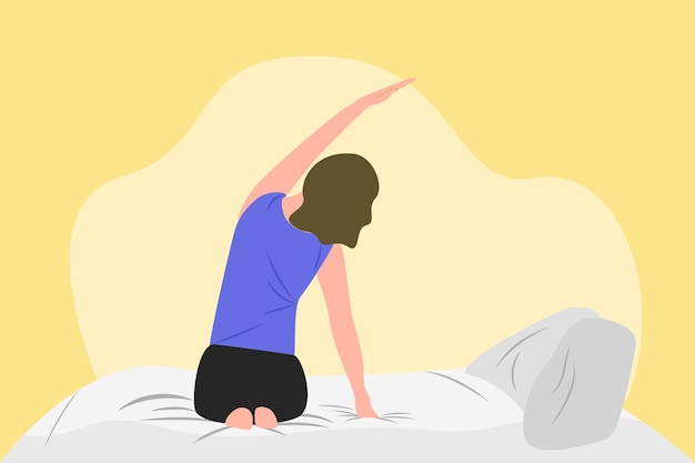 El concepto de despertarse Ilustración vectorial plana de colores aislada
