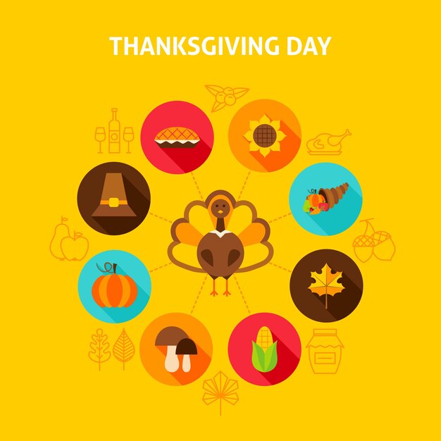 Concepto de día de acción de gracias. Ilustración de vector. Infografía de vacaciones de otoño.