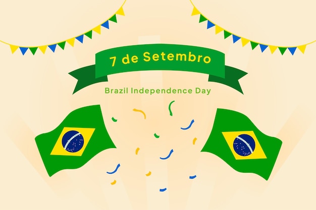 El concepto del día de la independencia de Brasil Ilustración vectorial plana de colores aislada