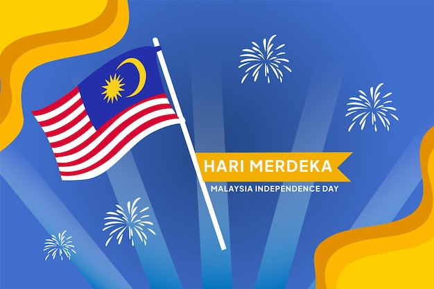 El concepto del Día de la Independencia de Malasia Ilustración vectorial plana de colores aislada