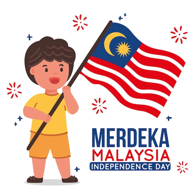 Concepto del día de la independencia de malasia