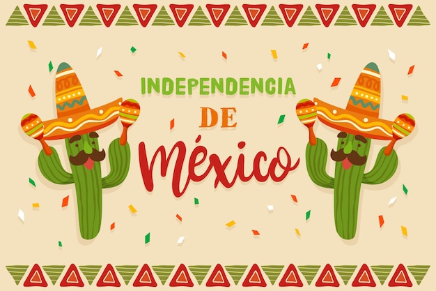 Vector concepto de día de independencia méxico dibujado a mano