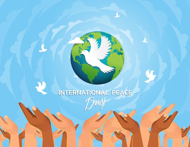 Vector concepto del día internacional de la paz concepto de ilustración presente el mundo de la paz vector ilustrar