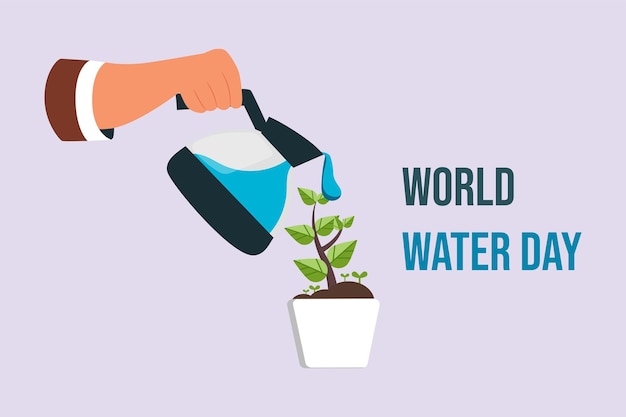Concepto del Día Mundial del Agua Ilustración vectorial plana de color aislada