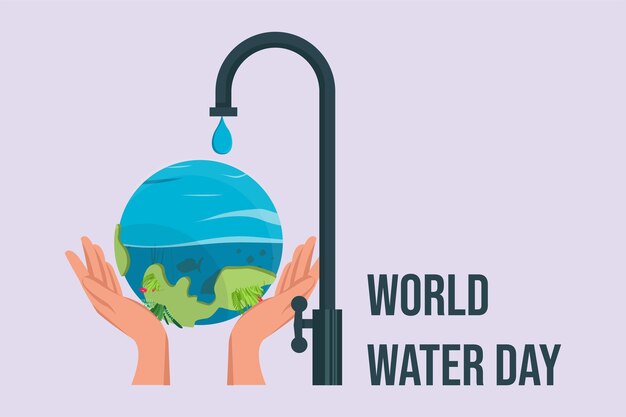 Concepto del Día Mundial del Agua Ilustración vectorial plana de color aislada