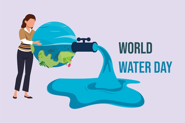 Concepto del Día Mundial del Agua Ilustración vectorial plana de color aislada