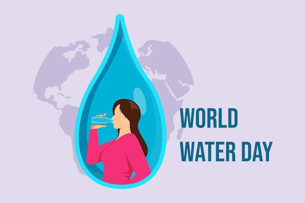 Concepto del Día Mundial del Agua Ilustración vectorial plana de color aislada