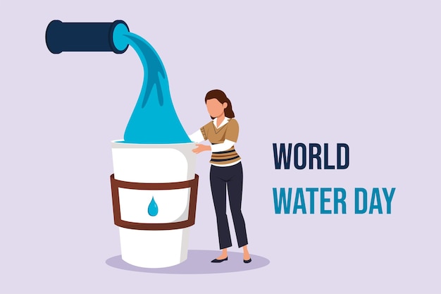 Concepto del Día Mundial del Agua Ilustración vectorial plana de color aislada