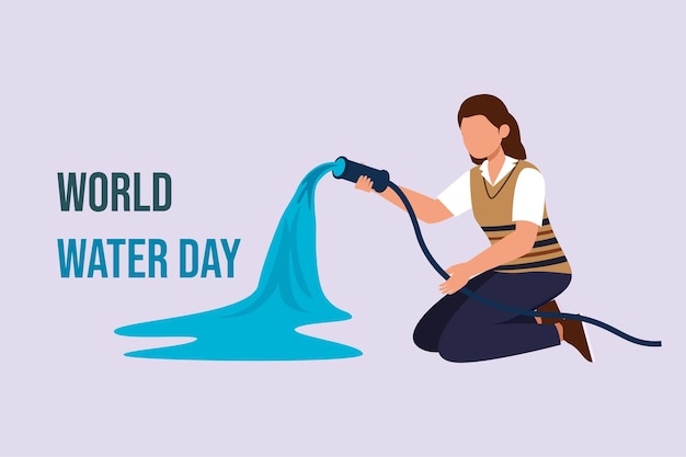 Concepto del Día Mundial del Agua Ilustración vectorial plana de color aislada