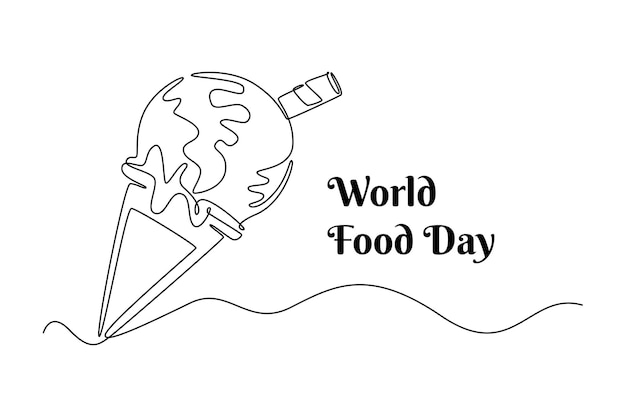 Concepto del Día Mundial de la Alimentación Ilustración gráfica vectorial de diseño de dibujo de línea única